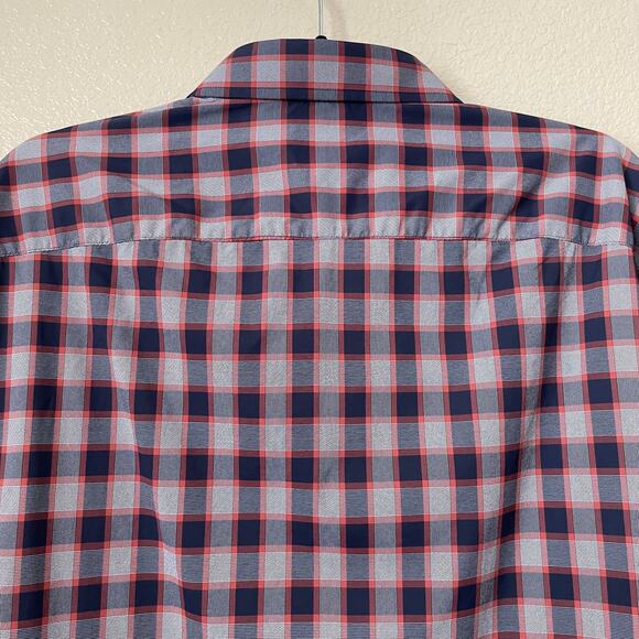 Untuckit Shirt Mens XXL Blue Red Watkins Check Plaid Slim Fit Preppy Academia - Picture 7 of 11